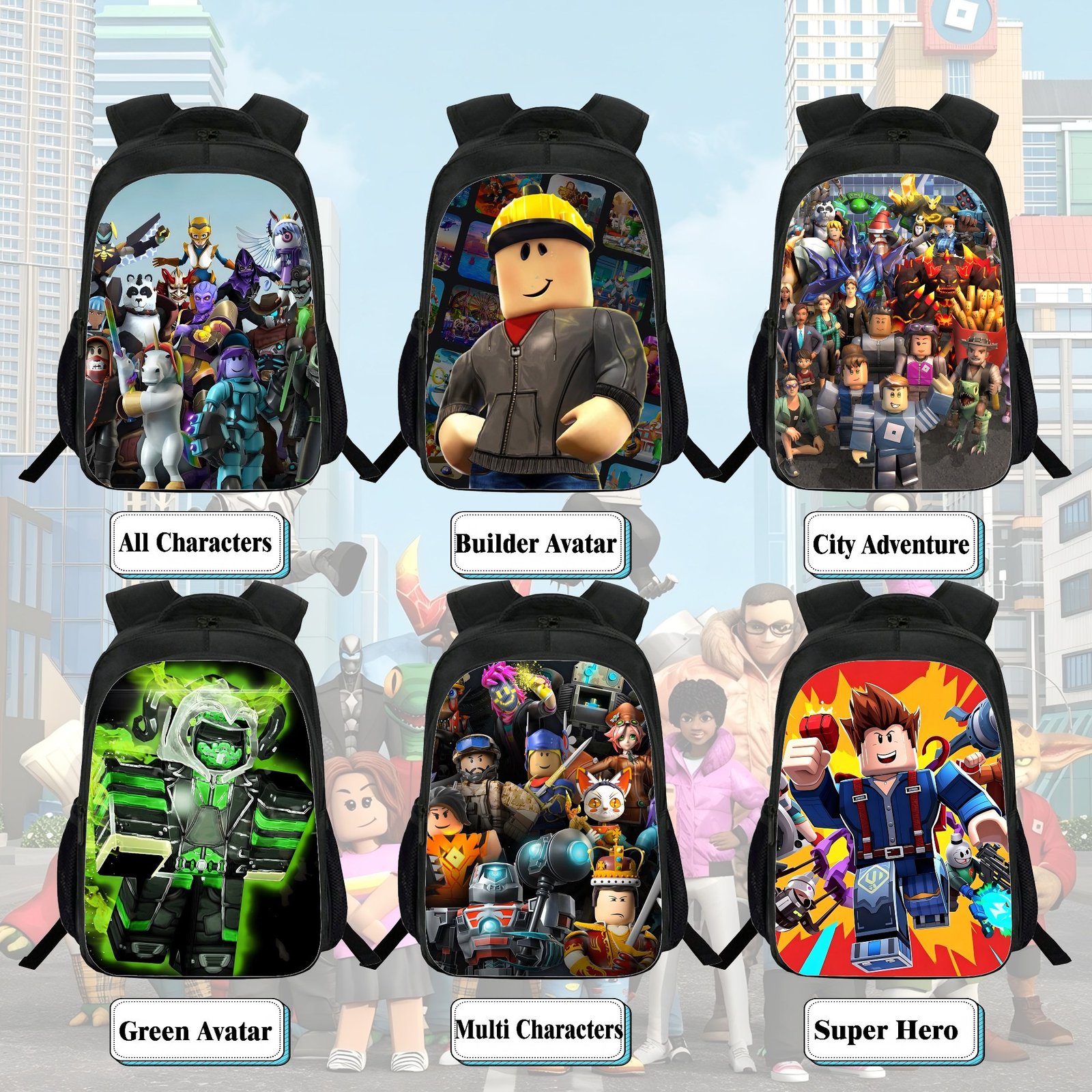 main 3D Print Backpack Kid Schoolbag for School - Image 1