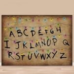 Stranger Things Colourful Light String Rustic Alphabet Backdrop