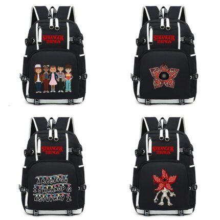 Stranger Things Large Black Backpack for School and Travelling