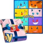 Pokemon Soft Fleece Bed Blanket 51 x 59 inches for Anime Gifts for Kids Teens